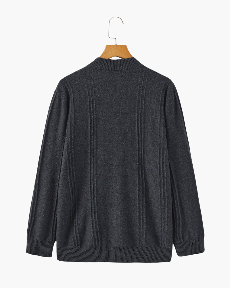 100% Cachemire Col Zippé Côtelé