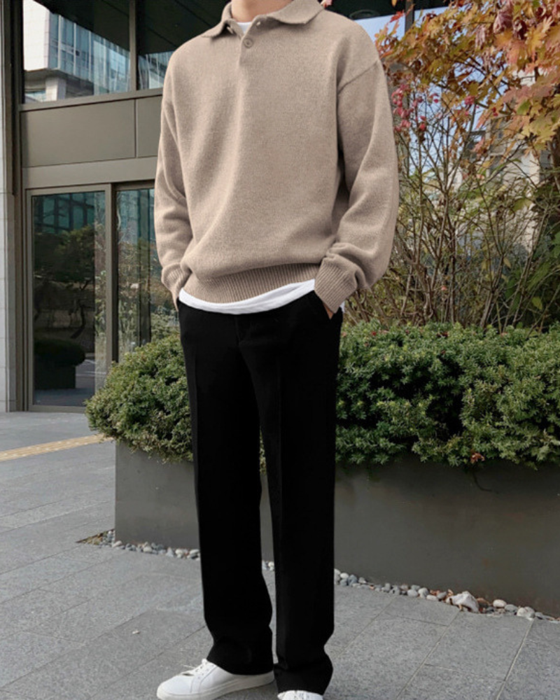 Pull en laine à demi-zip