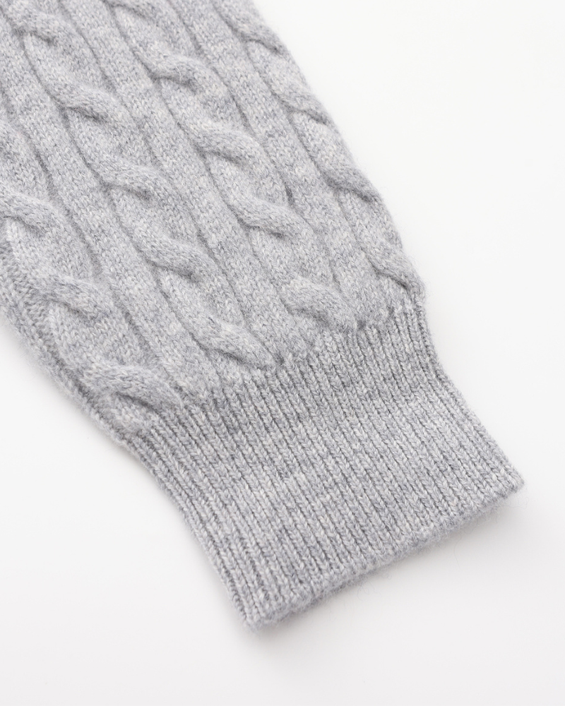 100% Cachemire Tissé Demi-Zip