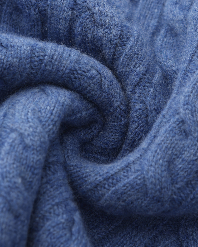 100% Cachemire Tissé Demi-Zip