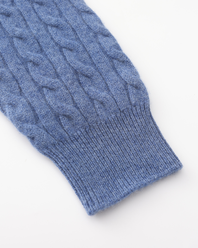 100% Cachemire Tissé Demi-Zip